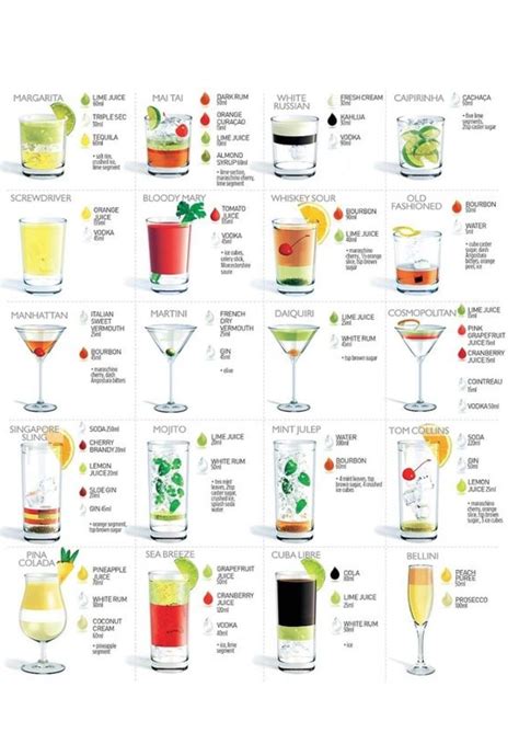 Cocktails 101 | Ricette di cocktail, Ricette, Cocktail alcolici