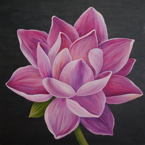 Lotus Flower Acrylic Painting