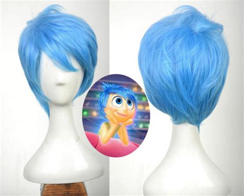 Newest Inside out cosplay JOY wig blue short fashion hair for Adult ...