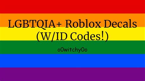 LGBTQ+ ROBLOX DECALS (W/ID CODES!) - YouTube