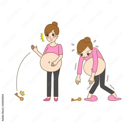 Pregnant women, cute cartoon character having a baby birth,mom, kid ...