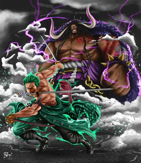 Roronoa Zoro vs Kaido Bijihwijen - Illustrations ART street