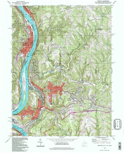 Amazon.com : YellowMaps Weirton WV topo map, 1:24000 Scale, 7.5 X 7.5 ...