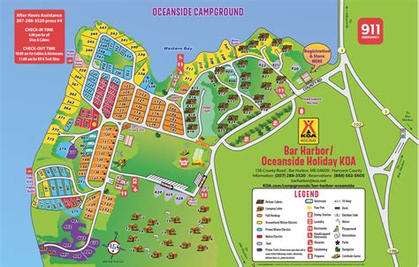 Campground Map | Bar Harbor/Oceanside KOA Holiday