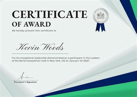 Professional Award Certificate Template