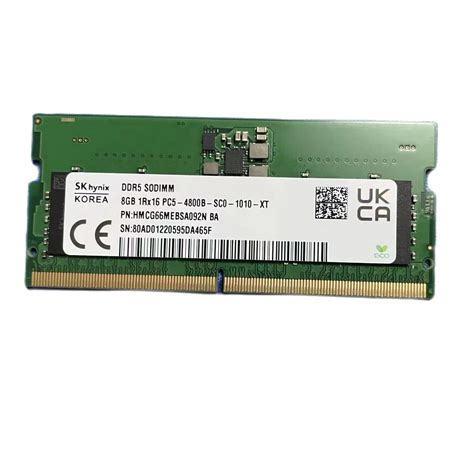 SK hynix DDR5 SODIMM 8GB 1Rx16 PC5 4800B SC0 Laptock Memória Itx RAM ...