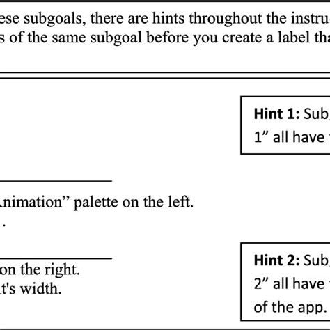 Worked example formatted for constructing subgoal labels with hints ...