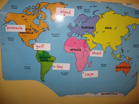 landforms marked on a map | Landforms lessons, Montessori geography ...