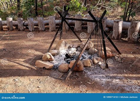 Cold Ash in Fire Pit after a Bush Breakfast Stock Photo - Image of ...