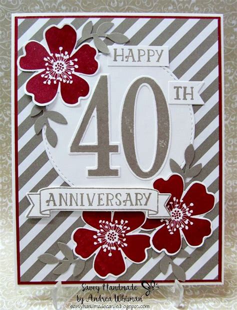 40th Anniversary Card | Anniversary cards handmade, 40th birthday cards ...