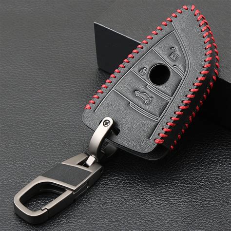 Genuine Leather Car Key Fob Cover Case Skin Protect Holder For BMW 1 2 ...