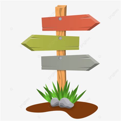 Cartoon Signpost Vector Illustration, Sign, Signpost, Arrow PNG and ...