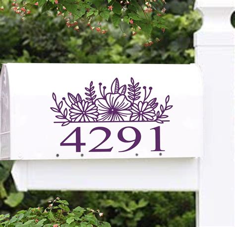 Flower Mailbox Decal Personalized Mailbox Decal Mailbox - Etsy