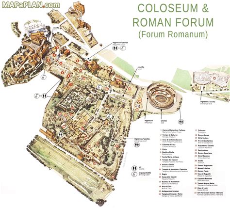 Rome map - Forum Romanum best historical ancient sights