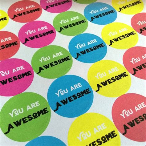 You Are Awesome Stickers Envelope Seals Postal Labels | Etsy