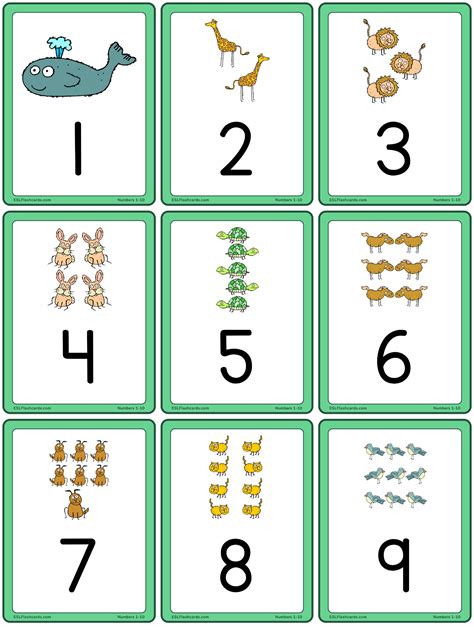 Animals 1 to 10 – ESL Flashcards