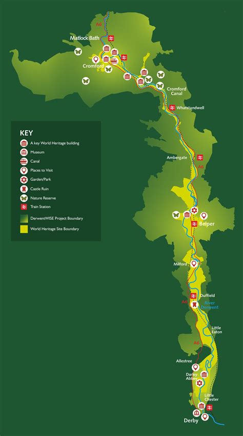 Map of Attractions - Derwent Valley Mills