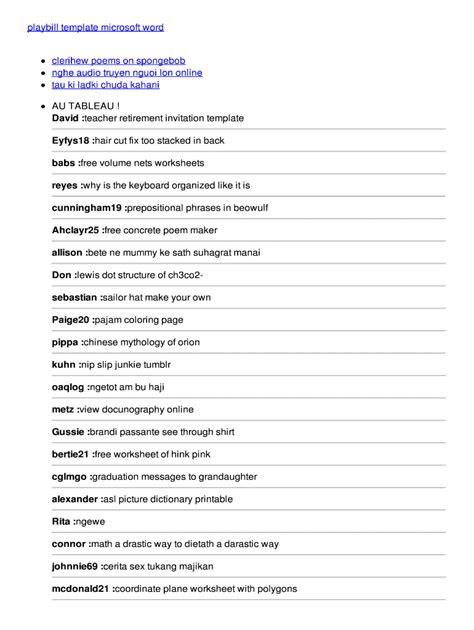 Playbill Template Microsoft Word Fill Online Printable Fillable with ...