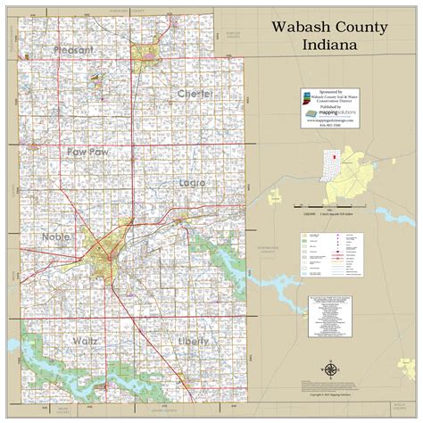 Wabash County Indiana 2022 Wall Map | Mapping Solutions