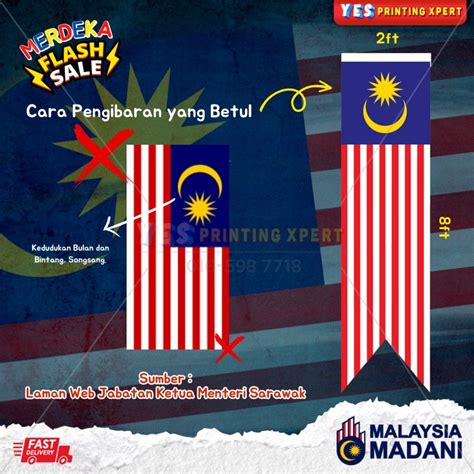 Bendera Jalur Gemilang 3x6 dan 4x2 | Bendera Bunting Jalur, Hobbies ...