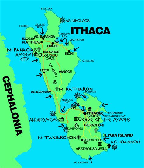 Itaca Mappa Itaca Cartina | Ithaca greece, Visiting greece, Greece holiday