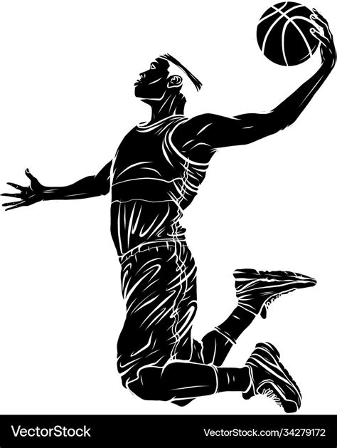 Flat design basketball player dunk Royalty Free Vector Image