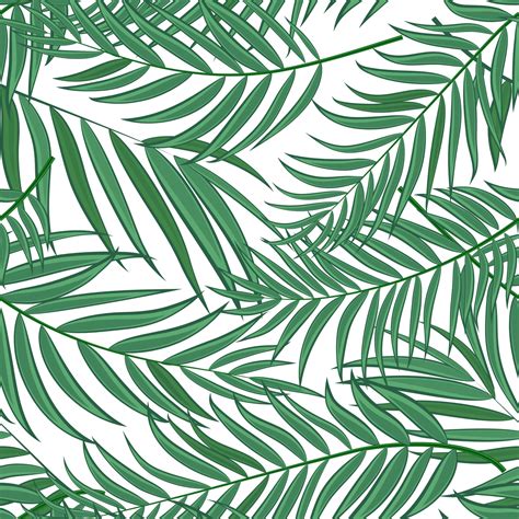 Palm Tree Leaf Silhouette Seamless Pattern Background Vector ...