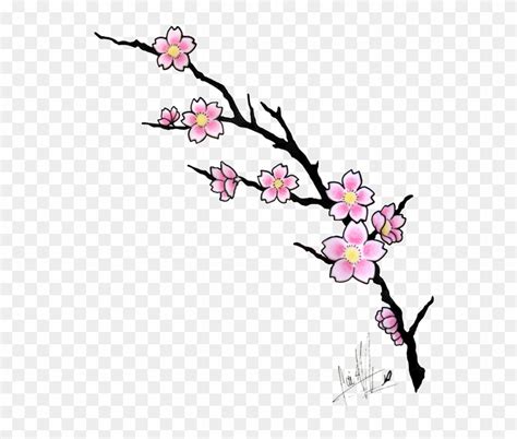 Sakura Flower Clip Art - Cherry Blossom Tattoo Design - Free ...