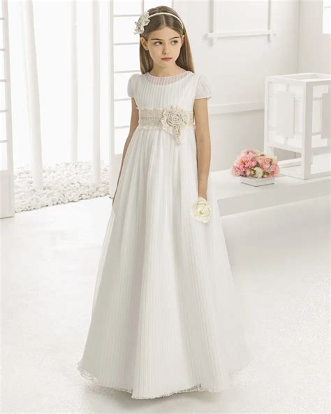 2016 first communion dresses for girls Chiffon Lace Floor Length Flower ...