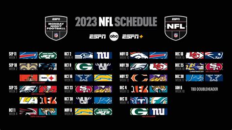 2023 NFL Monday Night Football TV Schedule - oggsync.com