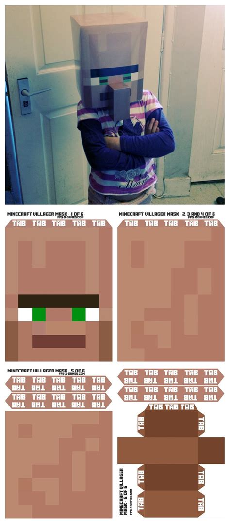 Printable Minecraft Villager Mask | Minecraft mask, Minecraft costumes ...