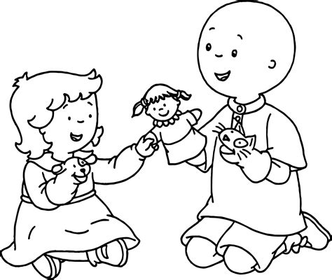 nice Caillou Rosie Play Coloring Page | Caillou, Coloring pages, Color