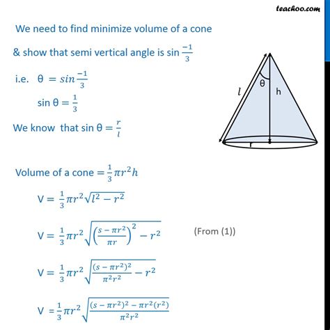 Ex 6.5, 26 - Show that semi-vertical angle of cone - Class 12