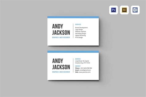 Front And Back Business Card Template Word