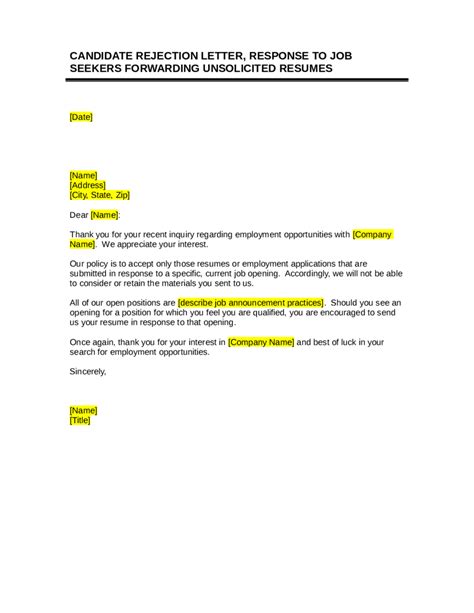 2024 Job Rejection Letter - Fillable, Printable PDF & Forms | Handypdf