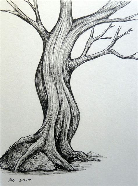 Засохшее дерево | Tree drawing, Tree art, Tree drawings pencil