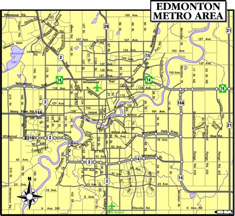 Edmonton City Map - Map of Canada City Geography