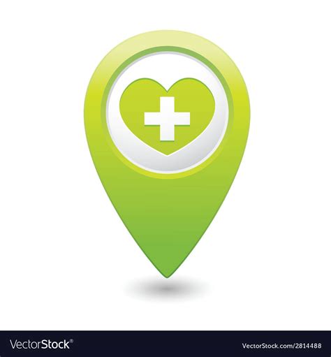 Medical icon green pointer Royalty Free Vector Image