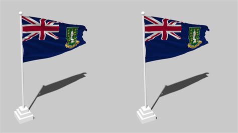 British Virgin Islands, BVI Flag Seamless Looped Waving with Pole Base ...