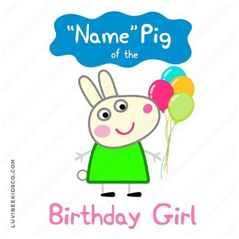 Peppa Pig Iron On Transfer | Rebecca Rabbit - Add Any Name of the ...