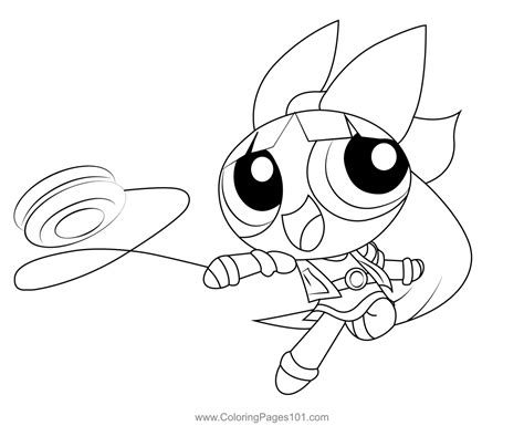 Hyper Blossom Powerpuff Girls Coloring Page for Kids - Free The ...