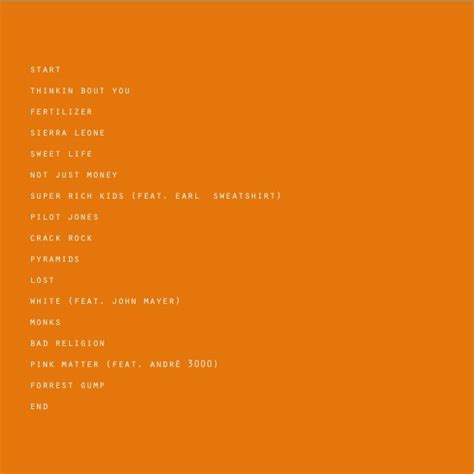 'Channel Orange' artwork and tracklisting revealed — blonded.blog