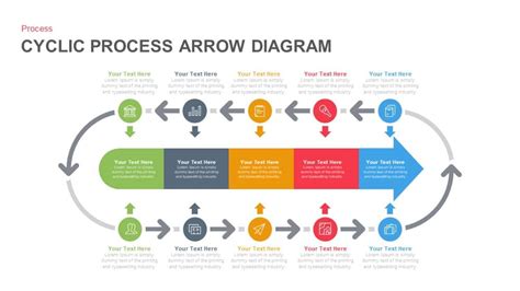 Cyclic Process Arrow Diagram PowerPoint Template and Keynote