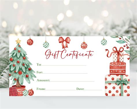 Christmas gift certificate voucher template editable etsy – Artofit