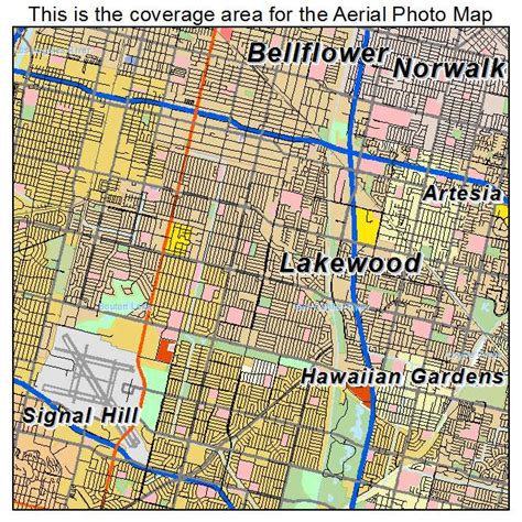 Aerial Photography Map of Lakewood, CA California