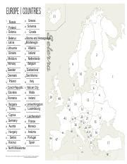 Assignment #4 Map Quiz.pdf - EUROPE | COUNTRIES 2 4 5 6 7 8 9 Belarus ...