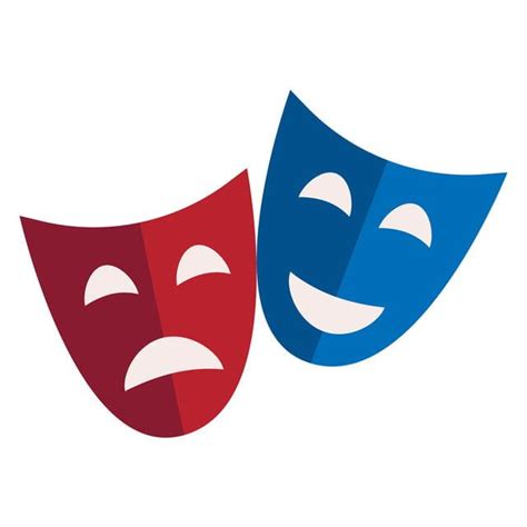 Comedy Masks Clipart Hd PNG, Comedy And Tragic Mask Of Red And Blue ...