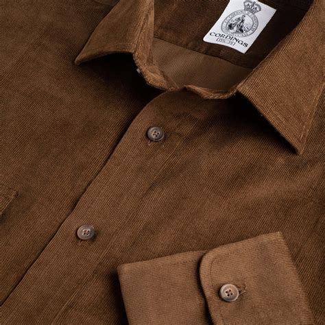 Brown Needlecord Shirt | Men's Country Clothing | Cordings