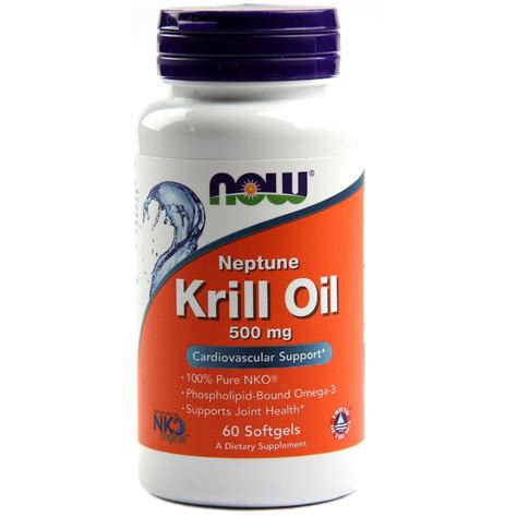 Now Foods Krill Oil 500mg 60 Softgels - FitAndHealthy.ro