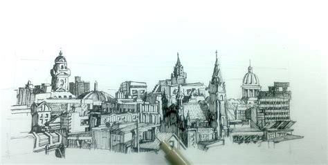 Simple Cityscape Drawing at GetDrawings | Free download